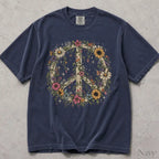 Wildflower Peace Comfort Colors T-Shirt - Navy / S - T-Shirt