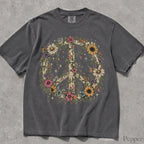 Wildflower Peace Comfort Colors T-Shirt - Pepper / S - T-Shirt
