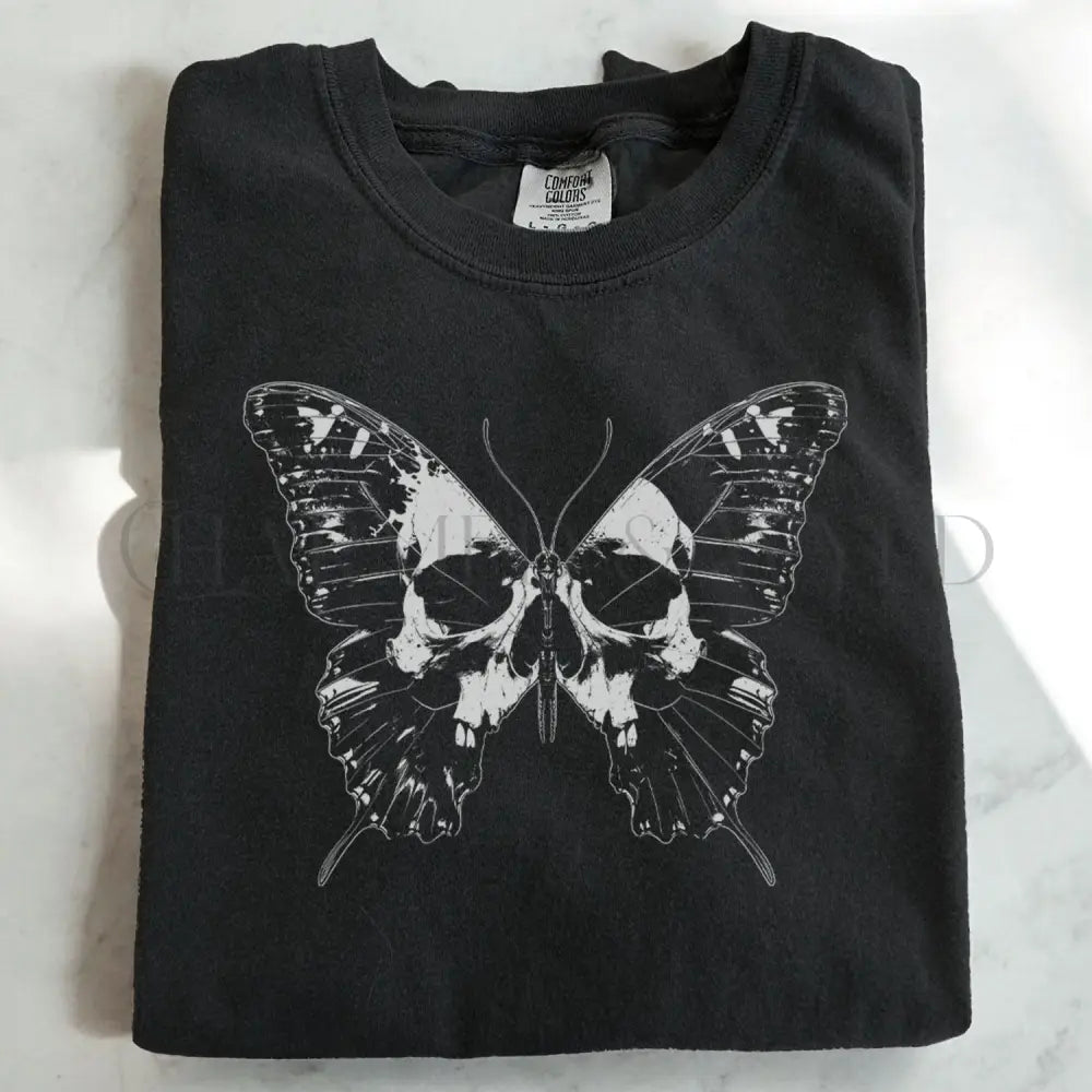 Wings of Mortality Butterfly T-Shirt - Black / S - T-Shirt