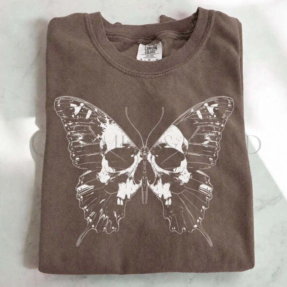 Wings of Mortality Butterfly T-Shirt - Espresso / S - T-Shirt