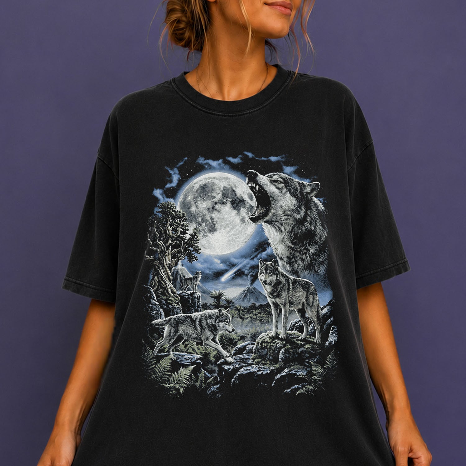 Vintage Wolf Moon T-Shirt