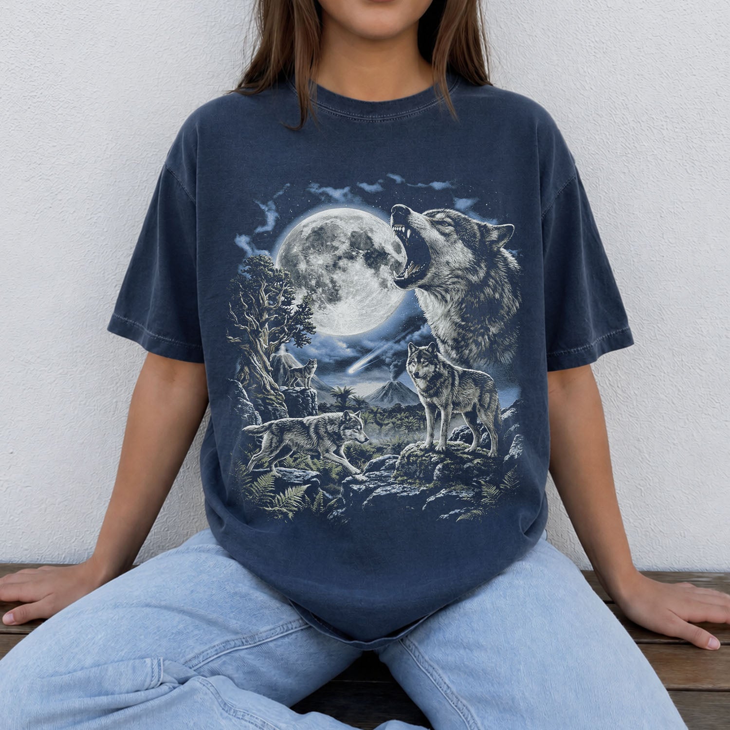 Vintage Wolf Moon T-Shirt
