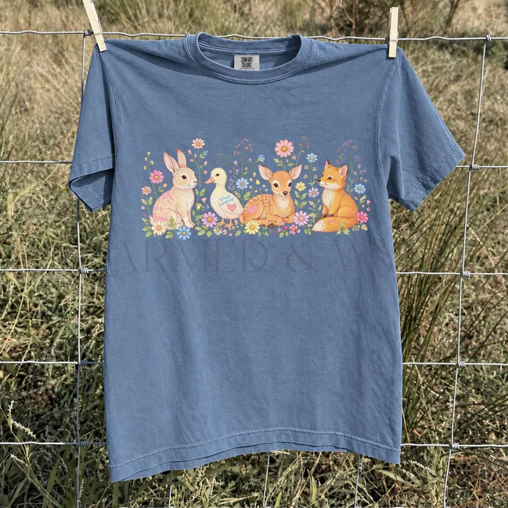 Woodland Animals Comfort Colors T-Shirt - T-Shirt
