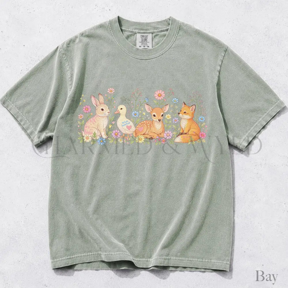 Woodland Animals Comfort Colors T-Shirt - Bay / S - T-Shirt