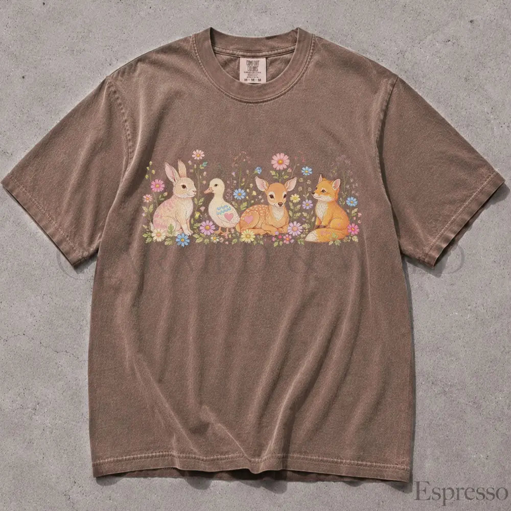 Woodland Animals Comfort Colors T-Shirt - Espresso / S - T-Shirt