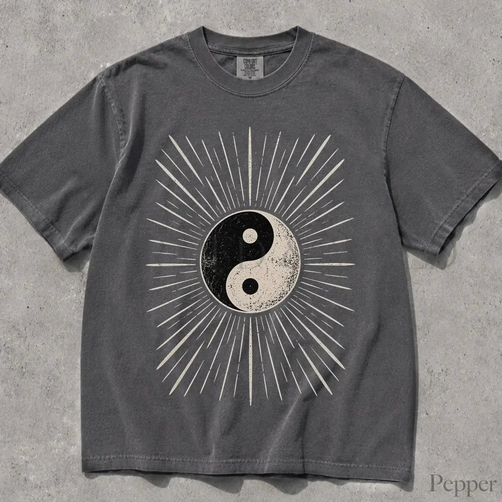 Yin Yang Sunburst Comfort Colors T-Shirt - T-Shirt